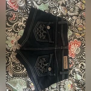 Denim low rise shorts